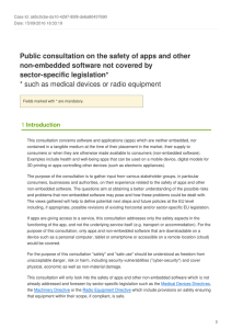 Public consultation on the safety of apps and other
