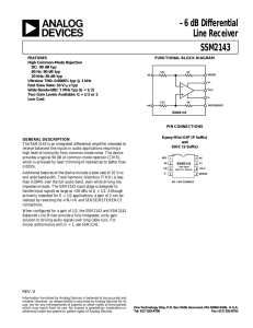 –6 dB Differential Line Receiver SSM2143