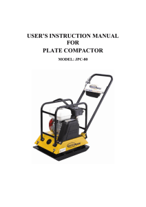 user`s instruction manual for plate compactor