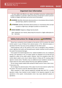 USER MANUAL - BASIC Safety Instructions for design process