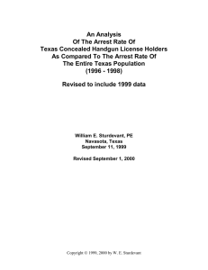 An Analysis Of The Arrest Rate Of Texas Concealed Handgun