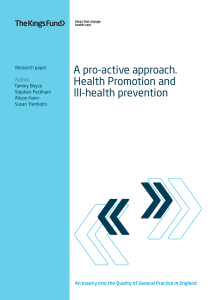 A pro-active approach. health promotion and ill