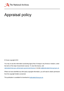 Appraisal policy - The National Archives