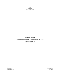 Manual on the Universal Access Transceiver (UAT) Revision 0.4