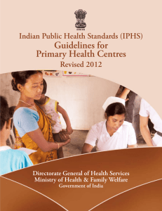 (IPHS) Guidelines for PRIMARy HEALTH CENTRES