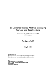 St. Lawrence Seaway AIS Data Messaging Formats and Specifications