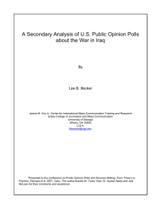 A Secondary Analysis of US Public Opinion Polls