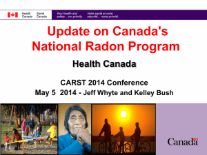 Update on Health Canada`s National Radon Program