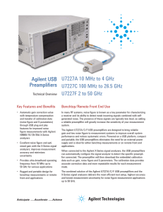 Agilent USB Preamplifiers U7227A 10 MHz to 4 GHz U7227C 100