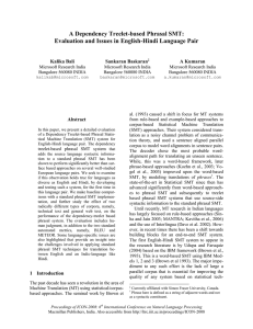 A Dependency Treelet-based Phrasal SMT: Evaluation and Issues