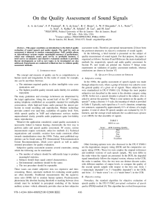 On the Quality Assessment of Sound Signals