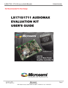LX1710/1711 AUDIOMAX EVALUATION KIT USER`S GUIDE