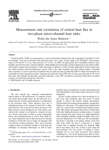 Measurement and correlation of critical heat flux