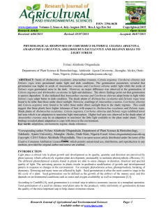 ISSN: 2394-0638 www.rjaes.com Volume-2, Issue-4, July