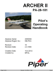 HB-PKG, Arrow PA-28-181 Pilot`s Operating Handbook, Revision