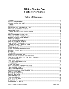 TIPS – Chapter One Flight Performance Table of Contents