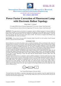 Power Factor Correction of Fluorescent Lamp with Electronic Ballast