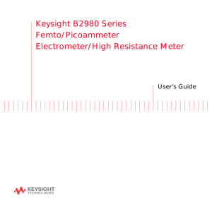 Keysight B2980 Series Femto/Picoammeter Electrometer/High