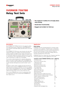 SVERKER 750/780 Relay Test Sets