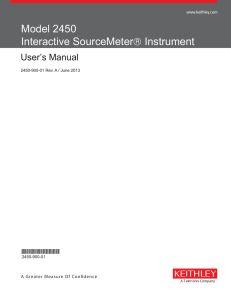 Model 2450 Interactive SourceMeter® Instrument User`s