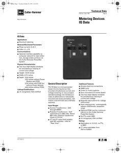 Metering Devices IQ Data