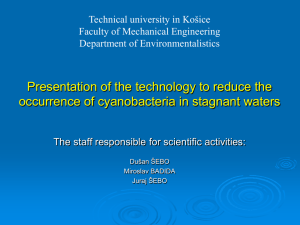 Technology to reduce the occurrence of cyanobacteria in stagnant