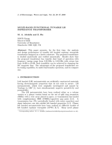 MULTI-BAND FUNCTIONAL TUNABLE LH IMPEDANCE