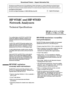 HP 8752C and HP 8753D Network Analyzers