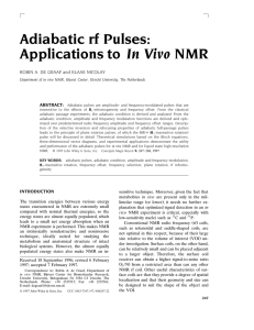 Adiabatic rf pulses: Applications to in vivo NMR