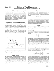 06-1 Note 06 Motion in Two Dimensions