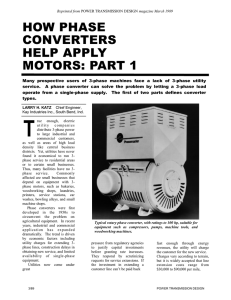 how phase converters help apply motors: part 1