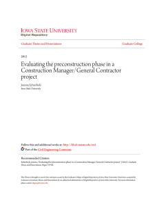 Evaluating the preconstruction phase in a Construction Manager