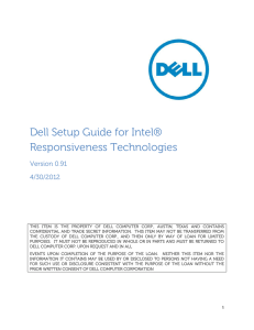 Dell Setup Guide for Intel® Responsiveness