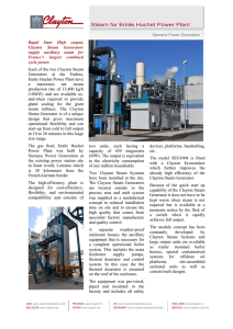 Rapid Start High output, Clayton Steam Generators supply auxiliary