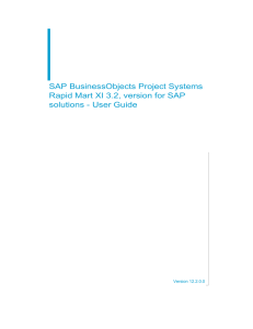 SAP BusinessObjects Project Systems Rapid Mart
