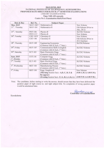 Date Sheet for EXAMS- May/June, 2015.