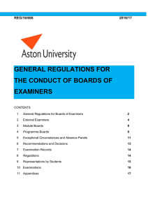 General Regulations for the Conduct of Boards of Examiners