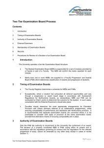 Two Tier Examination Board Process