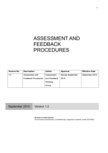 Assessment and Feedback Procedures