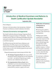 Introduction of Medical Examiners and Reforms to Death