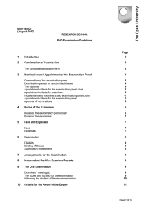 Examination Guidelines for Examiners for EdD