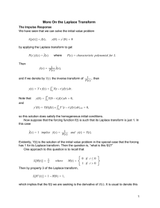 More On the Laplace Transform