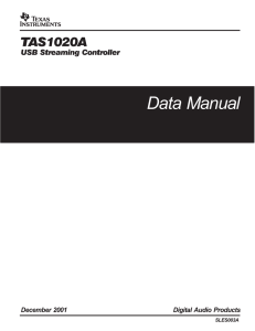TAS1020A USB Streaming Controller Data