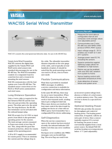 WAC155 Serial Wind Transmitter Datasheet – front