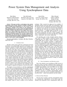 Power System Data Management and Analysis Using