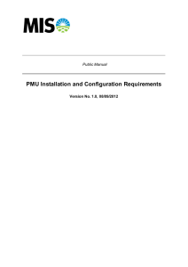 PMU Installation and Configuration Requirements