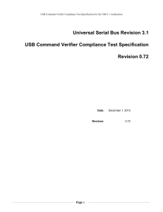 USB 3.1 Command Verifier Compliance Test Specification