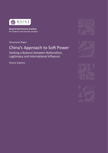 China`s Approach to Soft Power - Royal United Services Institute