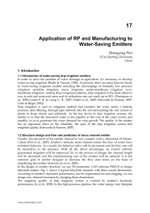 Application of RP and Manufacturing to Water-Saving Emitters