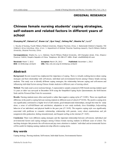 Chinese female nursing students` coping strategies, self